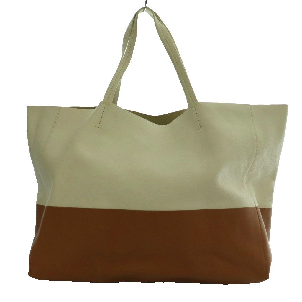セリーヌ CELINE ホリゾンタルカバ トートバッグ ハンド レザー オフホワイト 茶 ブラウン /SS ■OS ■OH 20,808円