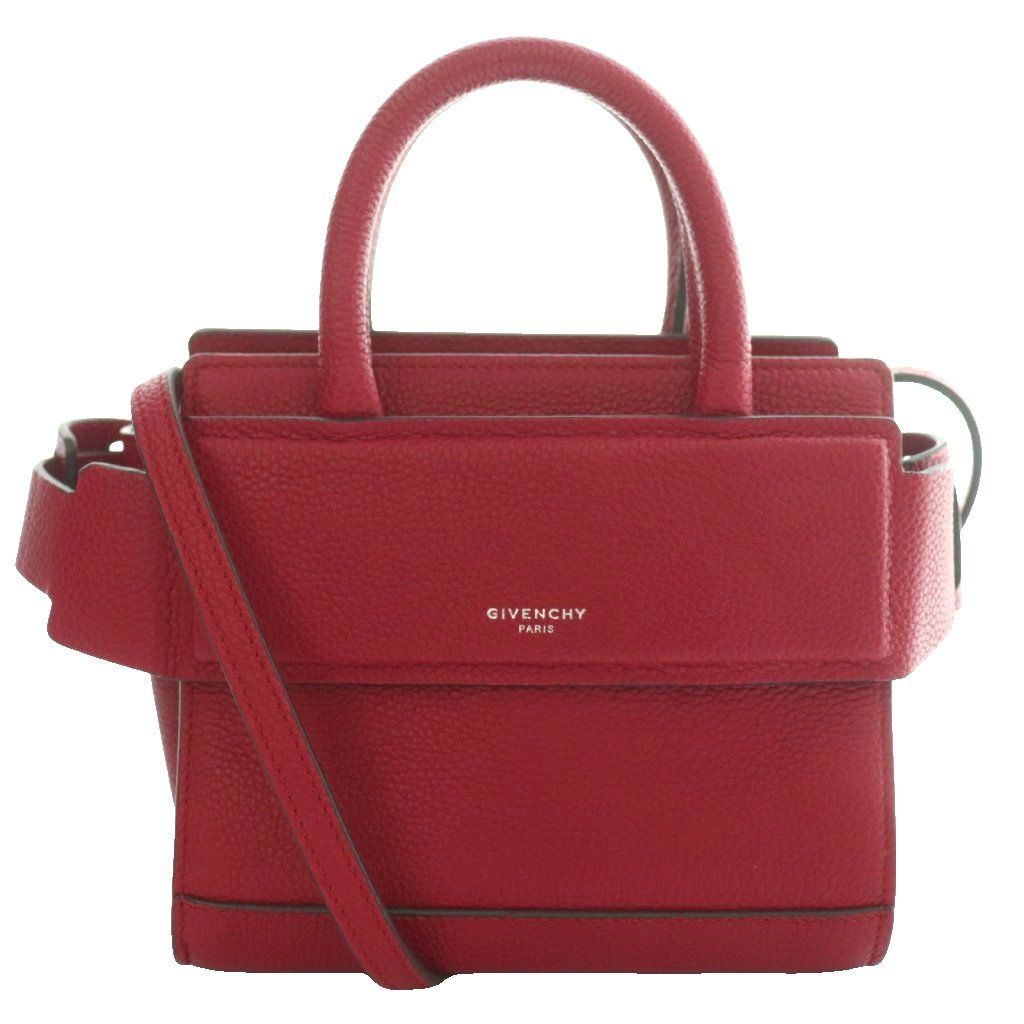 ジバンシィ GIVENCHY ホライゾン ナノ トートバッグ 2WAY ショルダー ハンド レザー 赤 レッド /SS ■OS