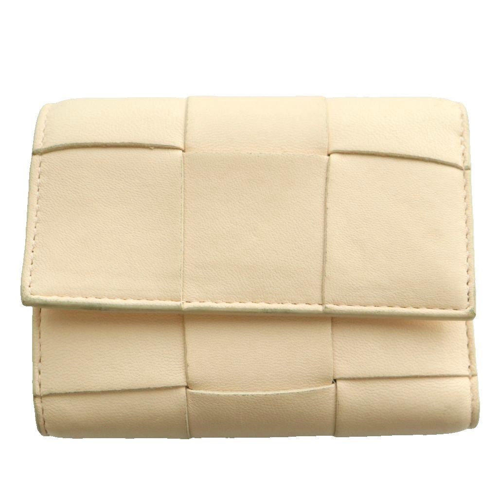 ボッテガヴェネタ BOTTEGA VENETA カセット マキシイントレチャート 三つ折り財布 コンパクトウォレット ベージュ /SS ■OS ■OH