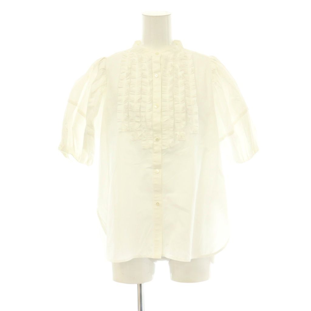マリリンムーン Marilyn Moon 26SS modern tuck frill volume sleeve blouse ブラウス シャツ フリル ホワイト /ES ■OS