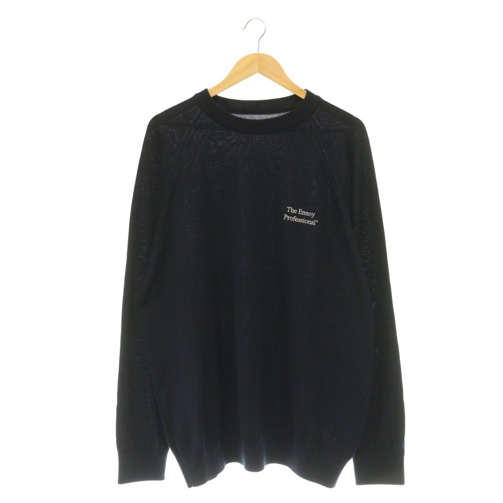 ザエンノイプロフェッショナル The ennoy Professional 25AW Merino Wool Sweater ウール ニット セーター ロゴ刺繍 長袖 XXL 紺 ネイビー /HS ■OS ■AD