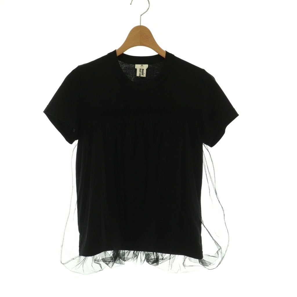 ノワールケイニノミヤ kei ninomiya AD2019 3E-T002 バルーンチュールTシャツ カットソー 半袖 コットン XS 黒 ブラック /NR ■OS