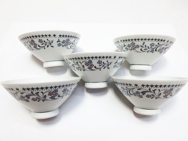 昭和レトロ Noritake ノリタケ Blue Waltz ブルーワルツ 茶碗 5客