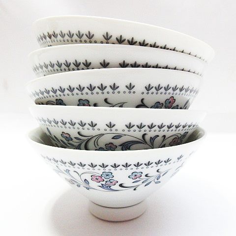 昭和レトロ Noritake ノリタケ Blue Waltz ブルーワルツ 茶碗 5客
