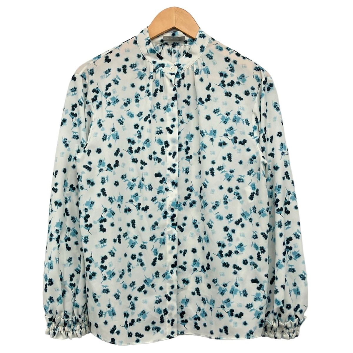 theory luxe(セオリーリュクス) 長袖シャツブラウス サイズ038 M レディース美品 - 白×ライトブルー×ダークネイビー 花柄