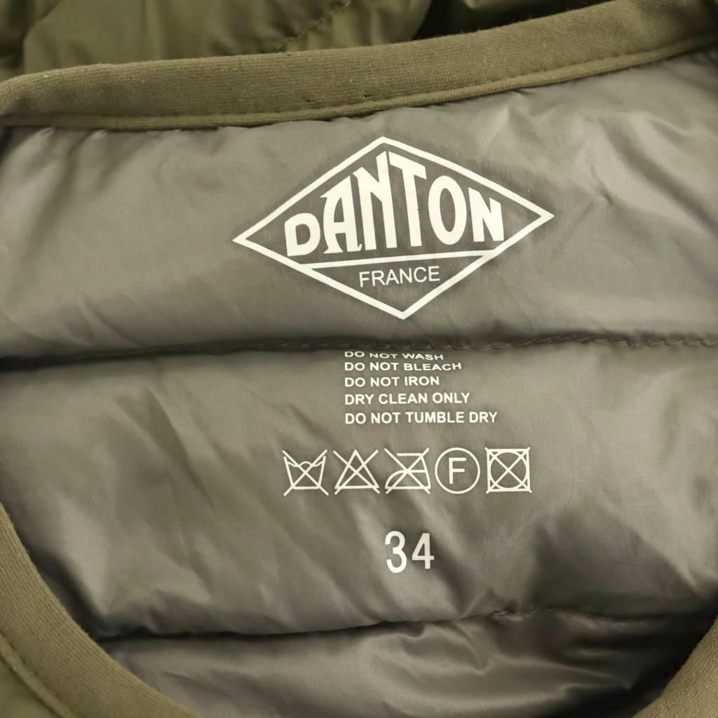 ダントン DANTON インナーダウンジャケット ノーカラー 34 カーキ /ES