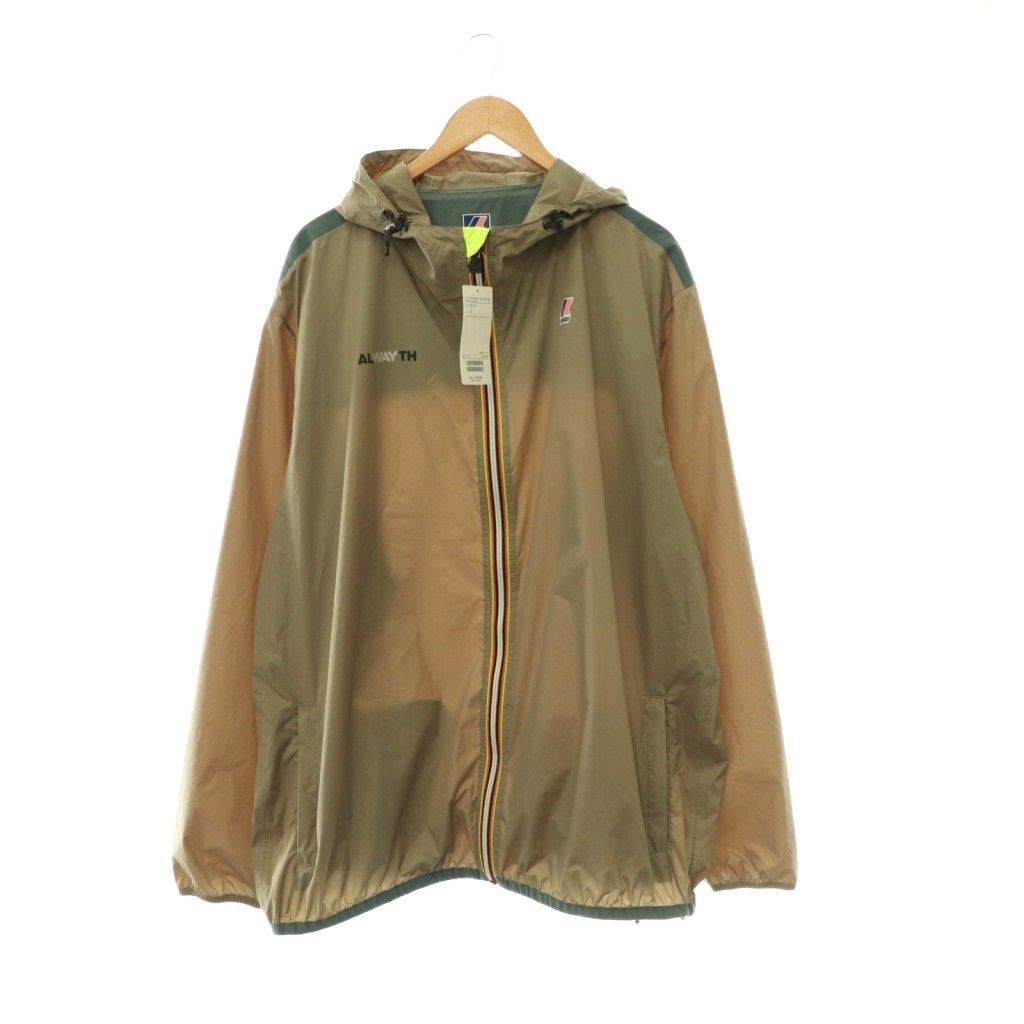 ケーウェイ K-WAY × BEAMS × ALWAYTH CLAUDE ナイロンジャケット パーカー アウター ジップアップ XL ベージュ /NR ■OS ■AD