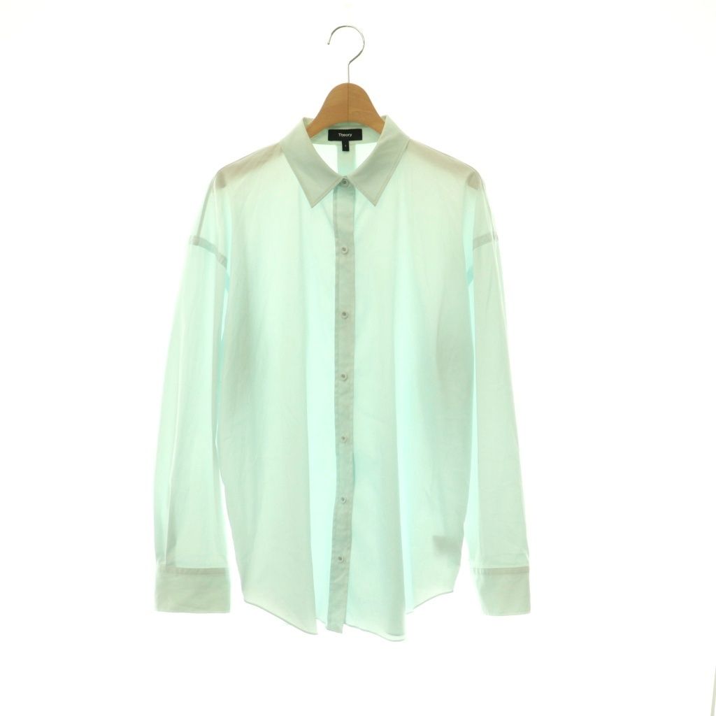 セオリー Theory 26SS Good Poplin Placket Mens Shirt シャツ ブラウス オーバーサイズ S アイスブルー /CX ■OS