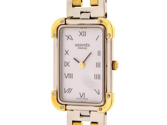 HERMES エルメス ウォッチ クロアジュール・コンビ 時計 CR1.240 腕時計 ステンレス ホワイト レディース【中古】【437】