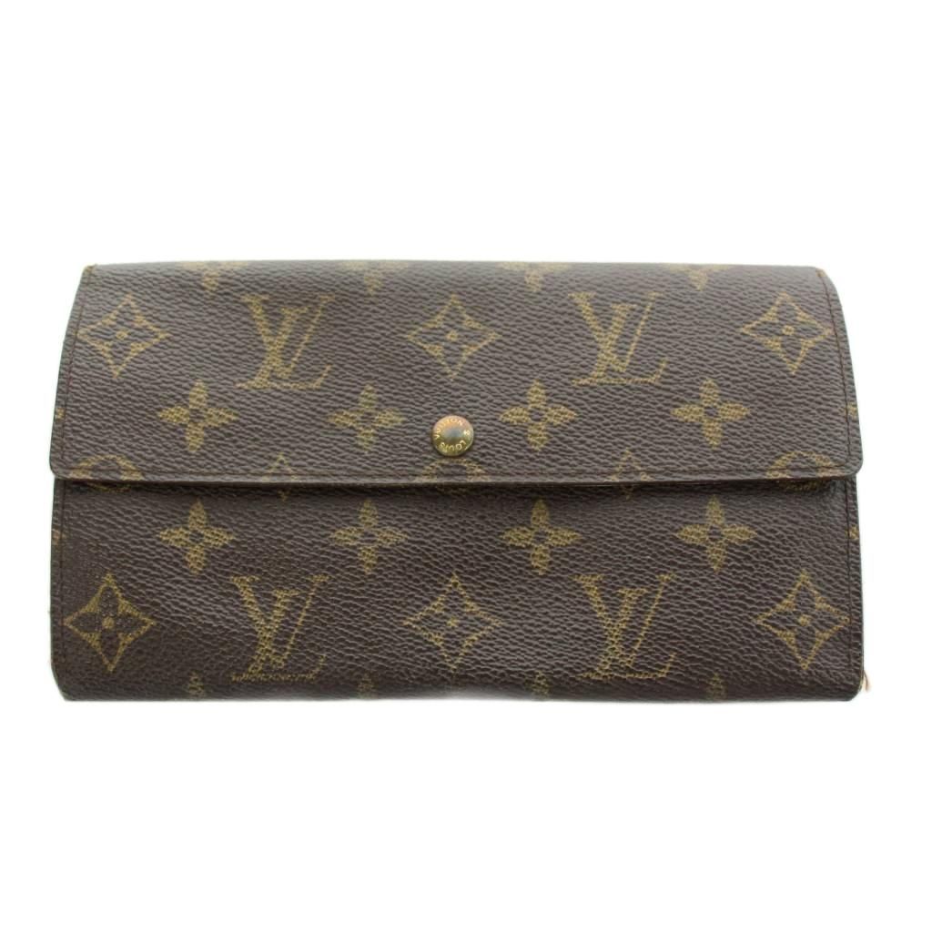 ルイヴィトン モノグラム ポシェット ポルトモネ クレディ 長財布 ブラウン 茶 ルイヴィトン LOUIS VUITTON ポシェット ポルトモネ クレディ