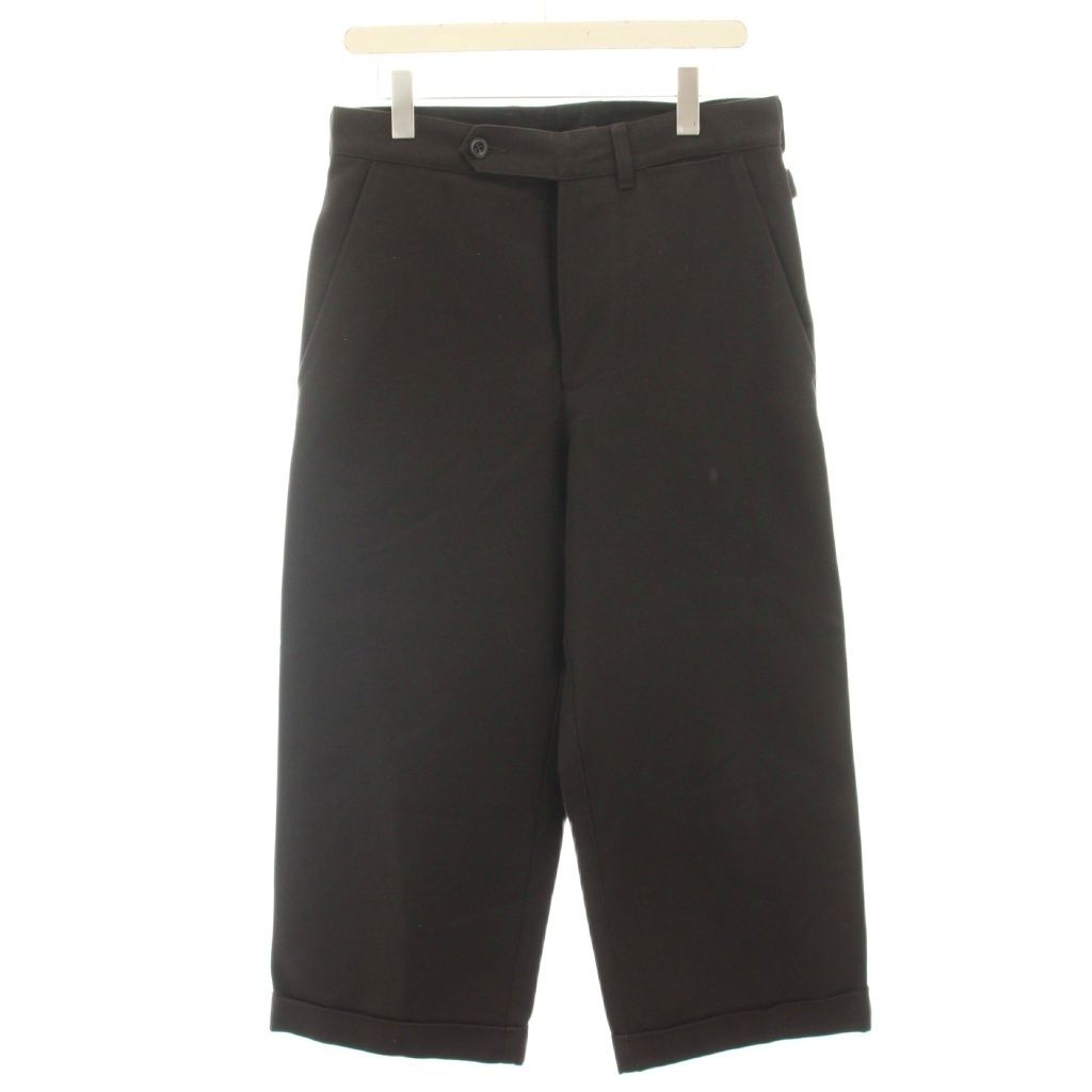 マーガレットハウエル MHL. COTTON WOOL DRILL ワイドパンツ ウール混 3 焦げ茶 ダークブラウン 595-0243505 /HN