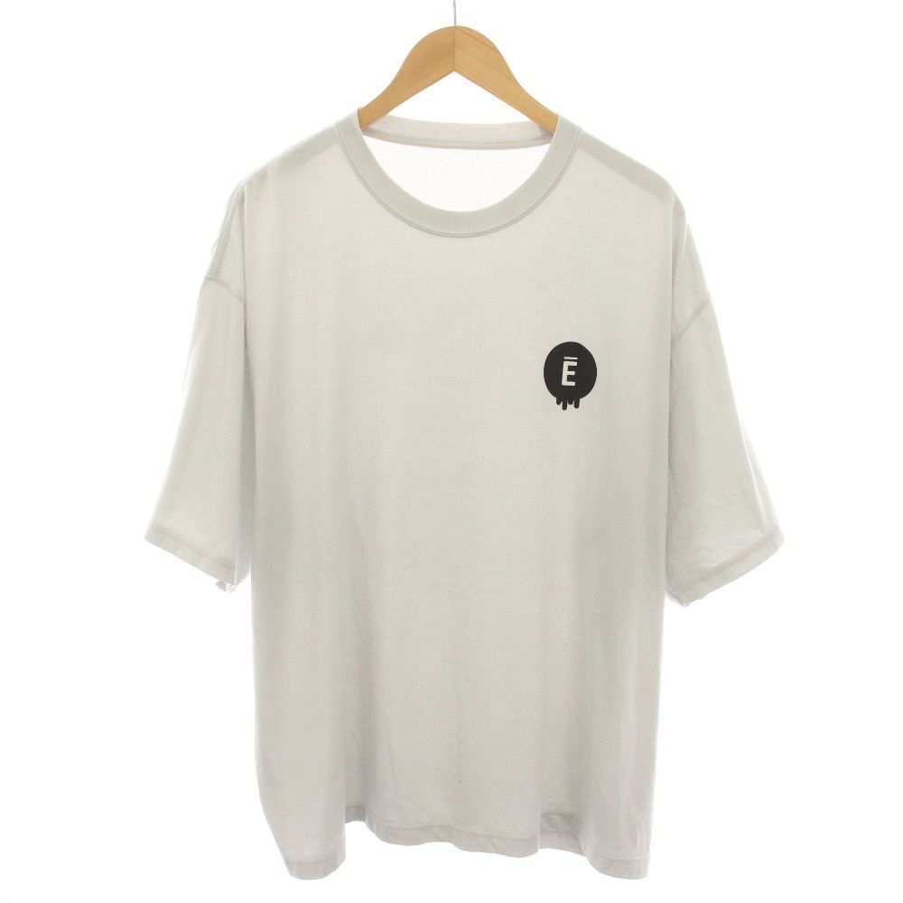 ザエンノイプロフェッショナル The ennoy Professional 25SS サークルEドリップTシャツ Circle E Drip T-Shirt カットソー クルーネック 半袖 ロゴプリント XXL ライトグレー SS25BRENCT03AM