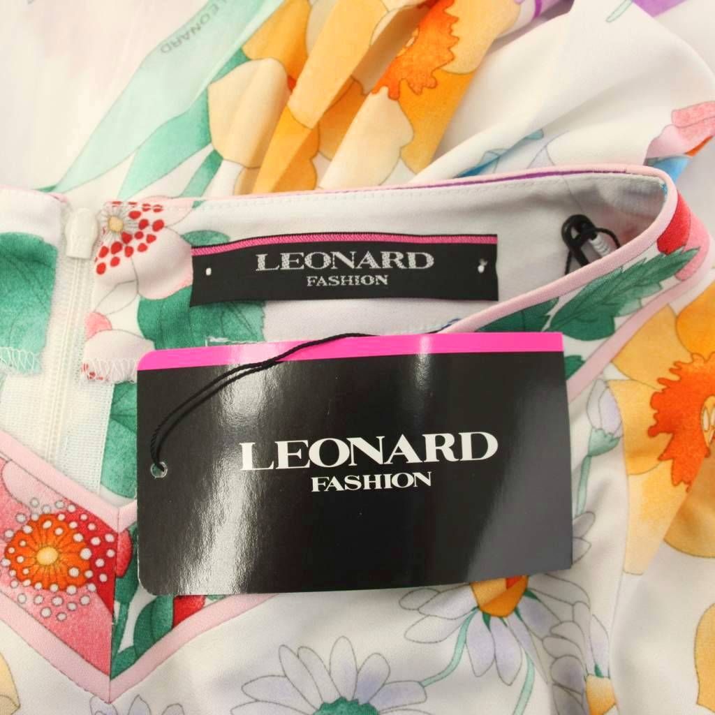 レオナール LEONARD FASHION ワンピース ロング 半袖 花柄 34 マルチ 