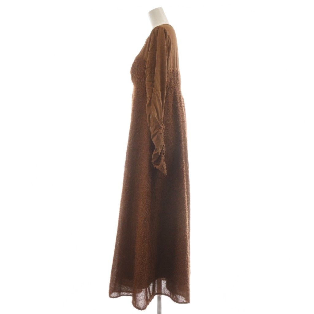 レイビームス Ray Beams 25AW フリンジフレアワンピース ロング 0 茶 