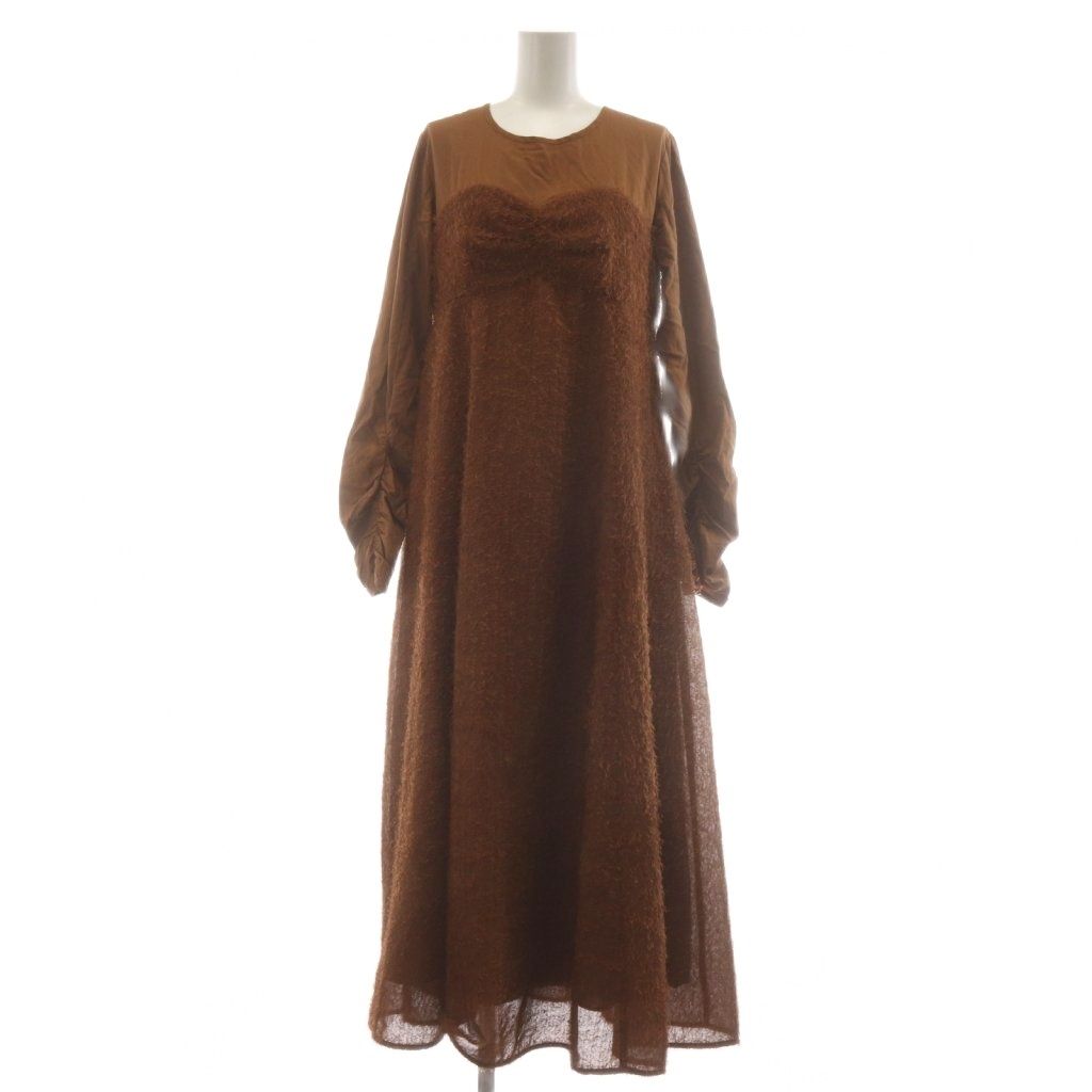 レイビームス Ray Beams 25AW フリンジフレアワンピース ロング 0 茶 