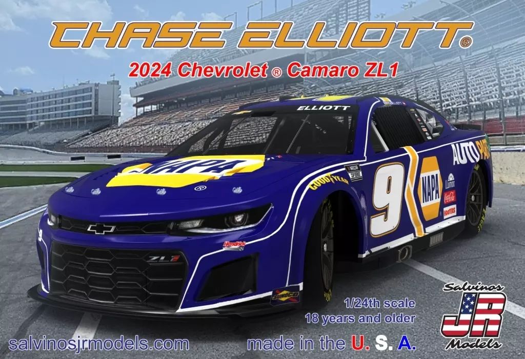 【新品】プラモデル 1/24 チェイス・エリオット #9 NAPA プライマリー スキーム シボレー カマロ NASCAR 2024 [HMC2024CEP]