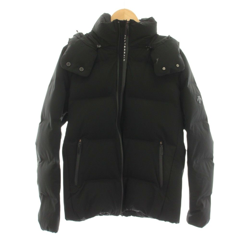 デサント DESCENTE 水沢ダウン ジャケット ジップアップ アウター L 黒 ブラック フード付き 長袖 DIA3672U /YM