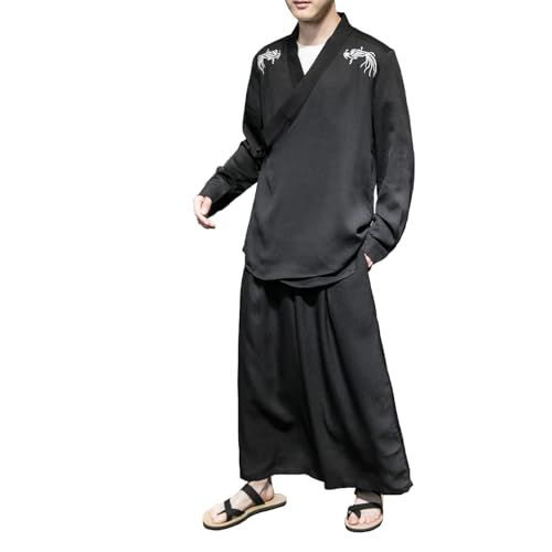 【新品】甚平 メンズ 作務衣 羽織 セットアップ メンズ 上下セット 和風 カジュアル ロング カーディガン 7分袖 ゆったり 薄手 おしゃれ ルームウェア 春夏秋冬 花火大会/祭り/散歩/部屋着 日焼け対策 冷房対策 黒 白 大きいサイズ 7df645df