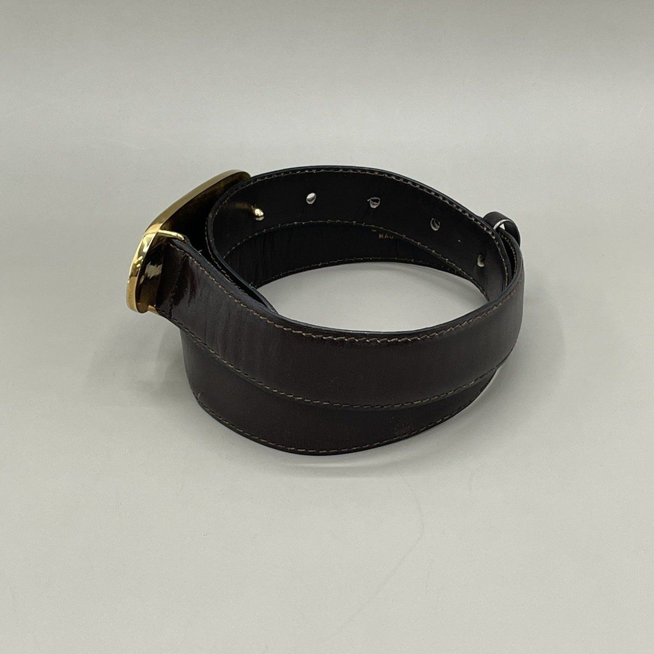 美品 セリーヌ レディースベルト 馬車 金金具 レザー 茶 vintage