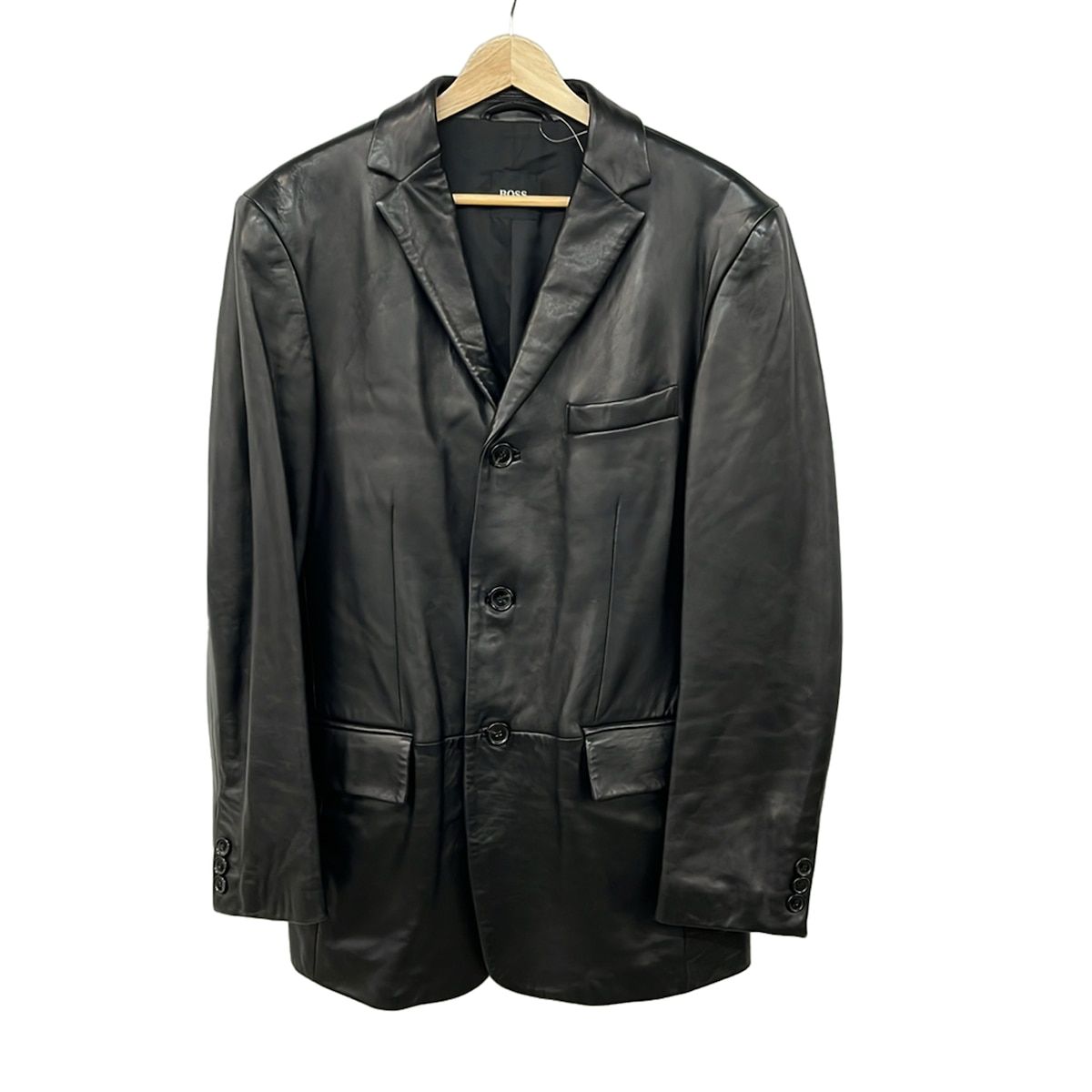 HUGOBOSS(ヒューゴボス) ジャケット サイズ048 XL メンズ美品 - 黒 長袖/レザー/秋/冬