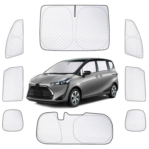 ZATOOTO 車 サンシェード トヨタ シエンタ 10系 2022年~現行 sienta専用 8枚セット カーテン 車用 サンシェード 断熱 遮光シェード 全窓目隠し 車窓日よけ 車中泊グッズ アウトドア 日除け 防災 取付簡単 収納袋付き FT03-Sts