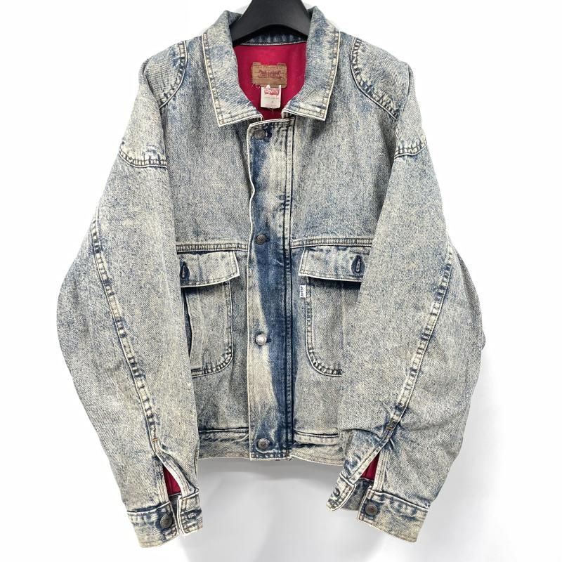 【中古】80～90s LEVI'S USA製 75074-0219 ケミカル デニムジャケット サイズM インディゴ リーバイス[17]
