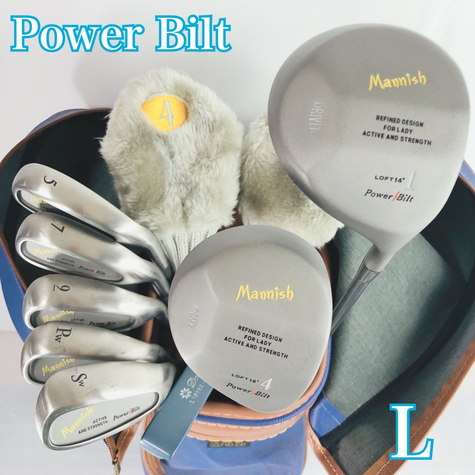 レディース Power Bilt パワービルト Mannish マニッシュ ゴルフ クラブ セット 女性 初心者 入門 バッグ付き 右利き パター付 TK-23