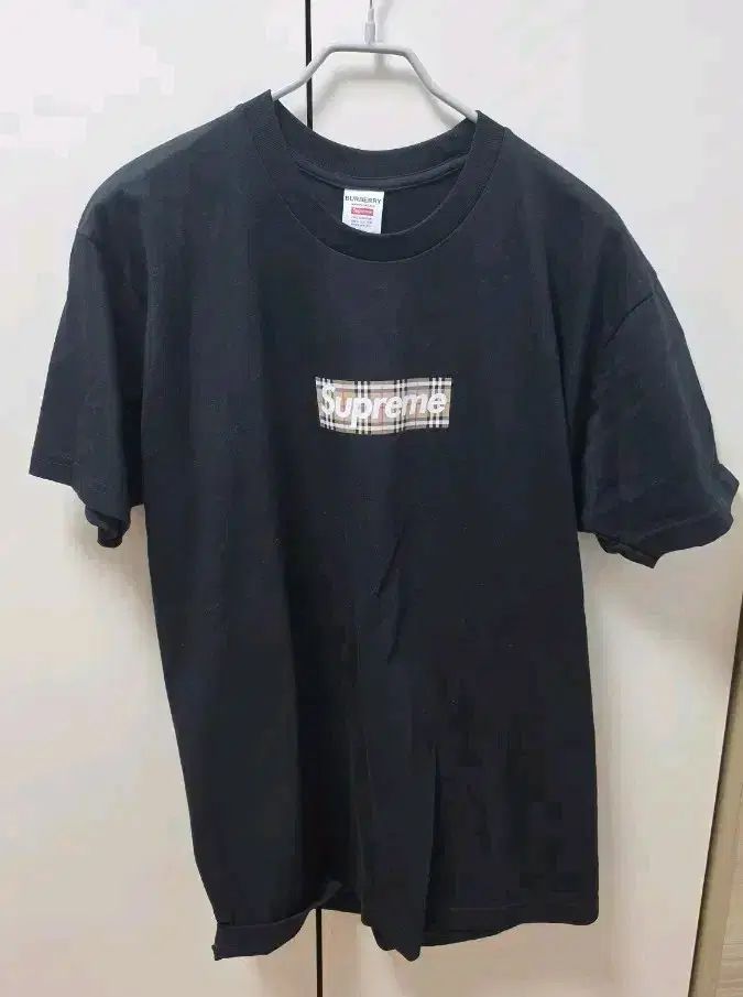 Supreme Burberry ボックスロゴ 半袖 Tシャツ ブラック L