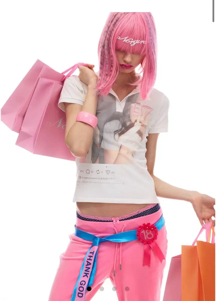 宮ウーム Prayer Girl Slim POLO カラーTシャツ
