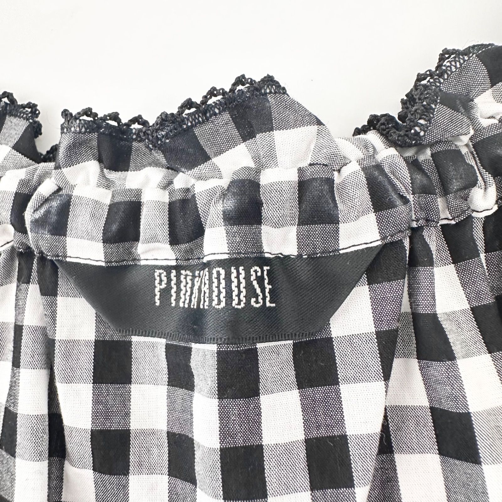★未使用級★ PINKHOUSE 2025 ギンガムチェック ワンピース リボン ピンクハウス PINK HOUSE ギンガムチェックワンピース ピコフリル