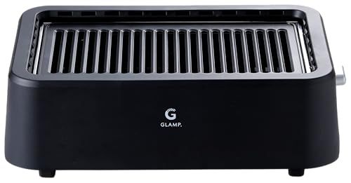 [グランプ] 超少煙グリル 減煙 焼肉グリル 「自慢したくなるほど煙が出にくい」GLAMP. まるで七輪 スモークレス 温度自動調整 (約230℃±15℃) 遠赤外線 カーボンヒーター 焦げ付き防止 焼肉プレート 油受け皿付き 焼肉屋クオリティ 焼き魚 BB★