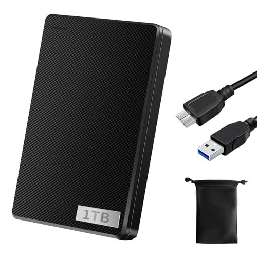 外付けハードディスク 外付けHDD 1TB テレビ録画 超高速データ転送 超薄型 2.5インチ USB3.0に対応 /PC/PS4/Mac/XBox 携帯便利 収納袋付属★