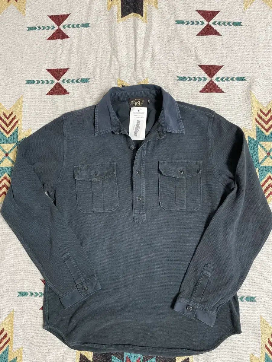 RRL ミリタリー 長袖 ハーフ シャツ (L)