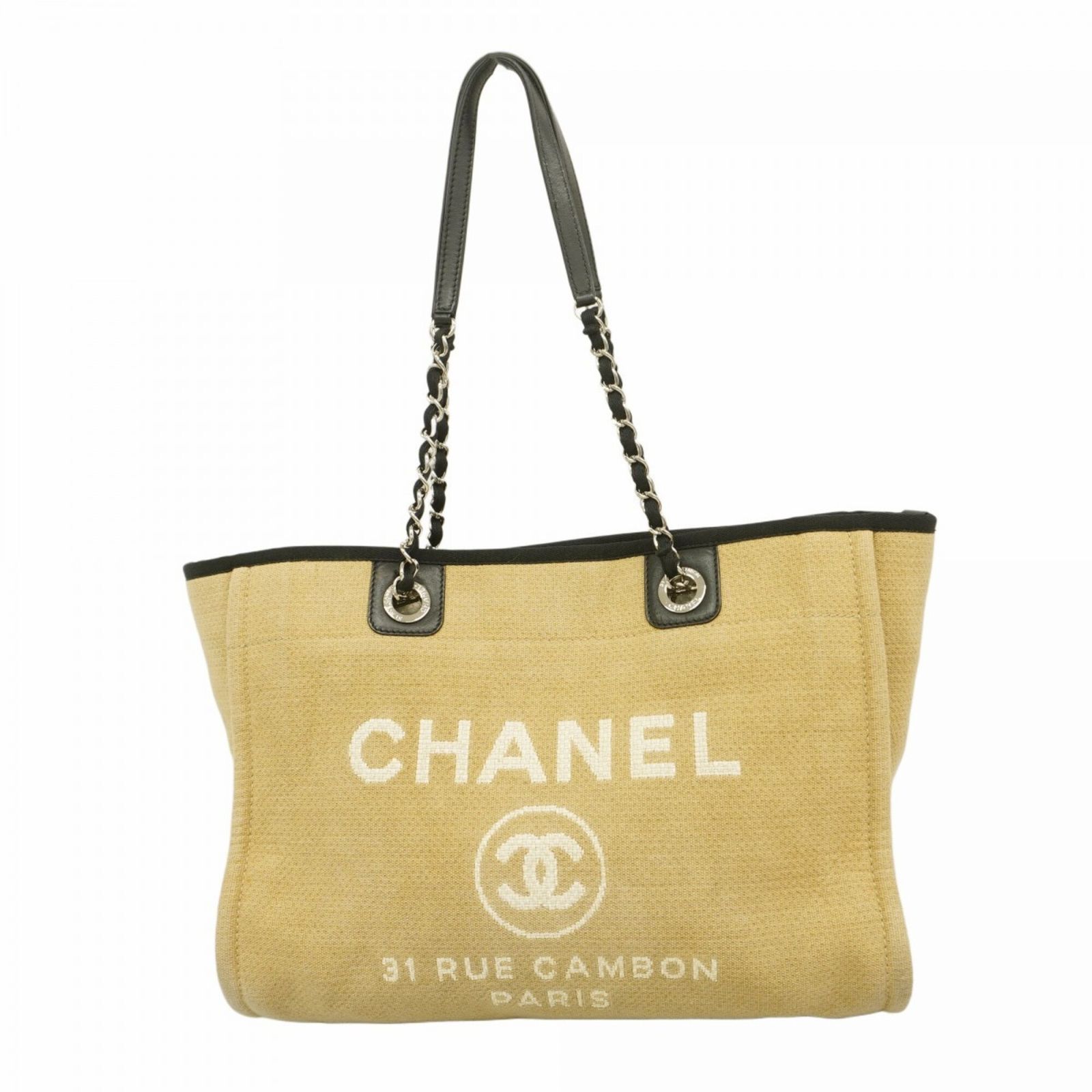 シャネル(Chanel) シャネル トートバッグ・チェーントート ドーヴィル キャンバス ベージュ レディース