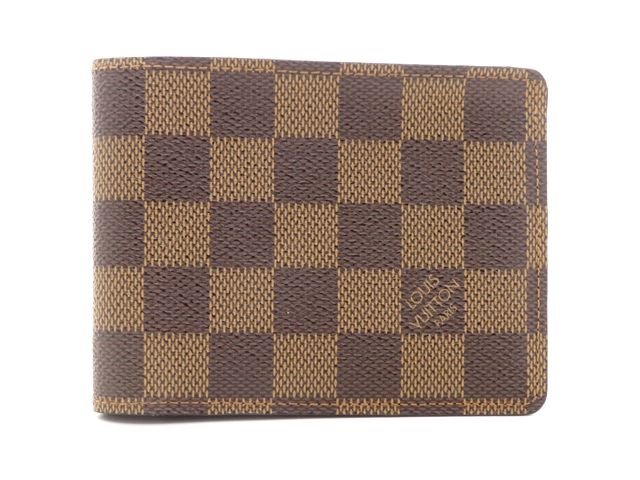 LOUIS VUITTON ルイ・ヴィトン バッグ ポルトフォイユ・ミュルティプル ダミエ サイフ・小物 N60895 二つ折り財布 ダミエアズールキャンバス/ダミエ ブラウン ユニセックス【中古】【437】