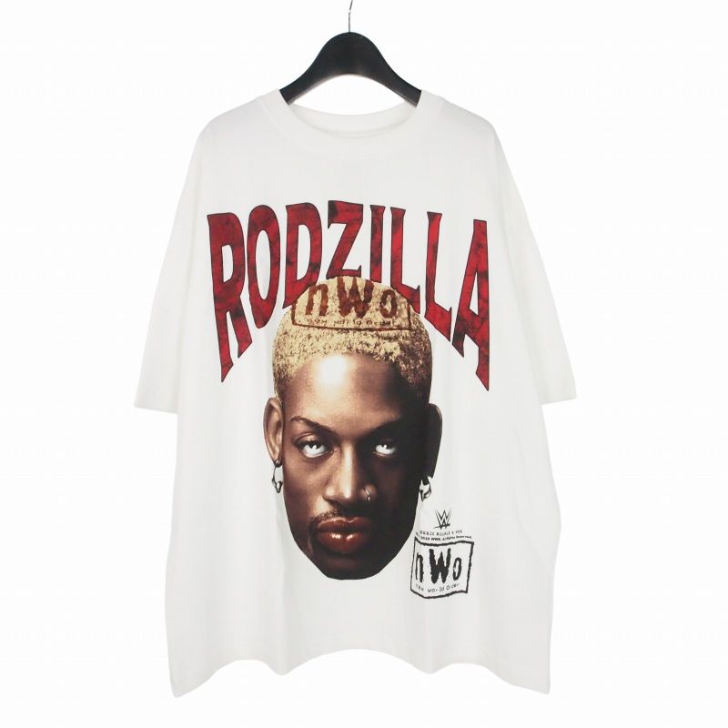 デニスロッドマン Denis Rodman × WWE RODZILLA グラフィック Tシャツ カットソー 半袖 XL ホワイト 白
