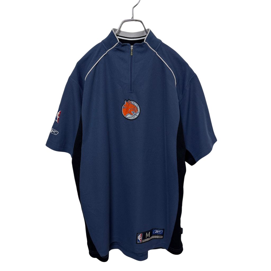 【Reebok】 NBA Charlotte Bobcats シャーロットボブキャッツ ハーフジップシャツ チームロゴ バスケ S-6896