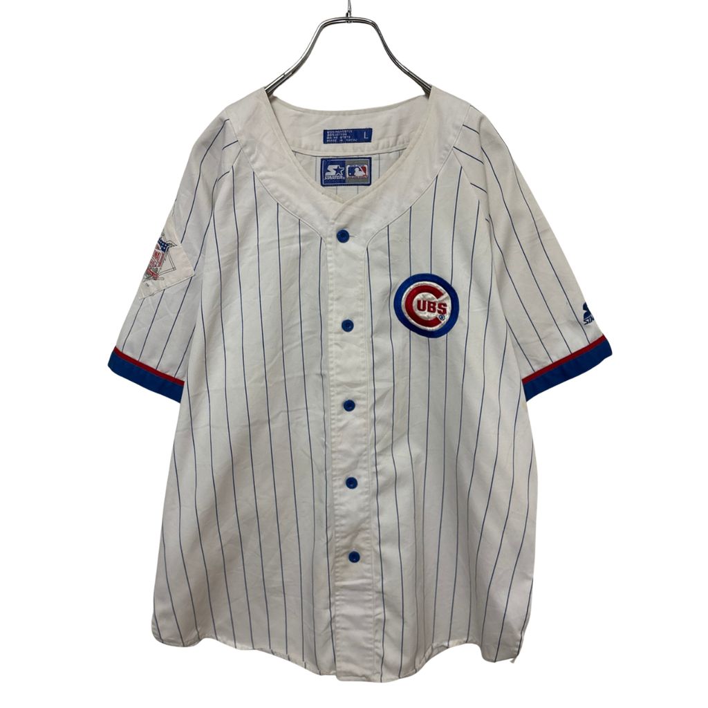 【STARTER】 Chicago Cubs Baseball Jersey MLB シカゴカブス ベースボールシャツ 半袖 ストライプ S-6897