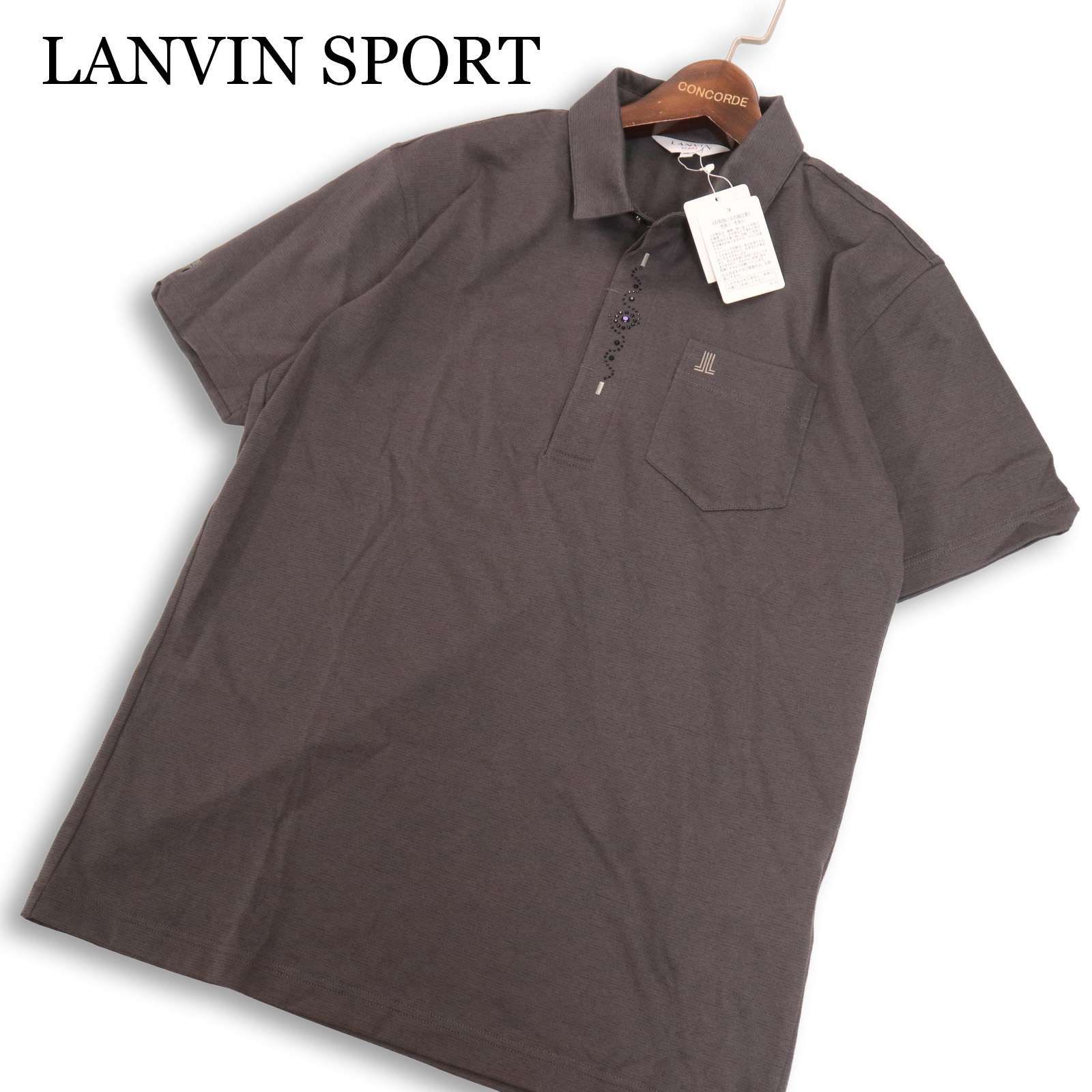 LANVIN SPORT ランバンスポール ロゴラインストーン 半袖ポロシャツ 新品 未使用】 LANVIN SPORT ランバン スポーツ ゴルフ 春夏☆ 半袖