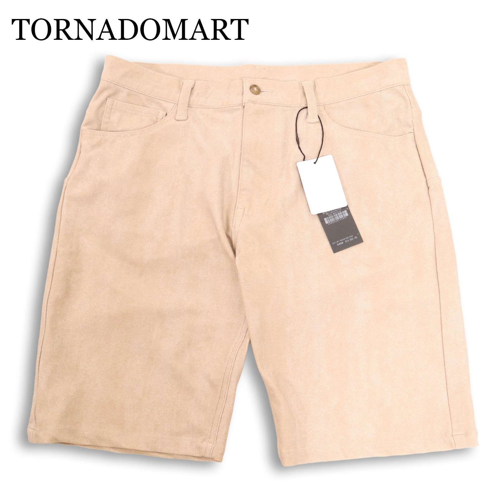 【新品 未使用】 TORNADOMART トルネードマート 春夏★ デニムライクPT ストレッチ ショート パンツ 日本製 Sz.L メンズ