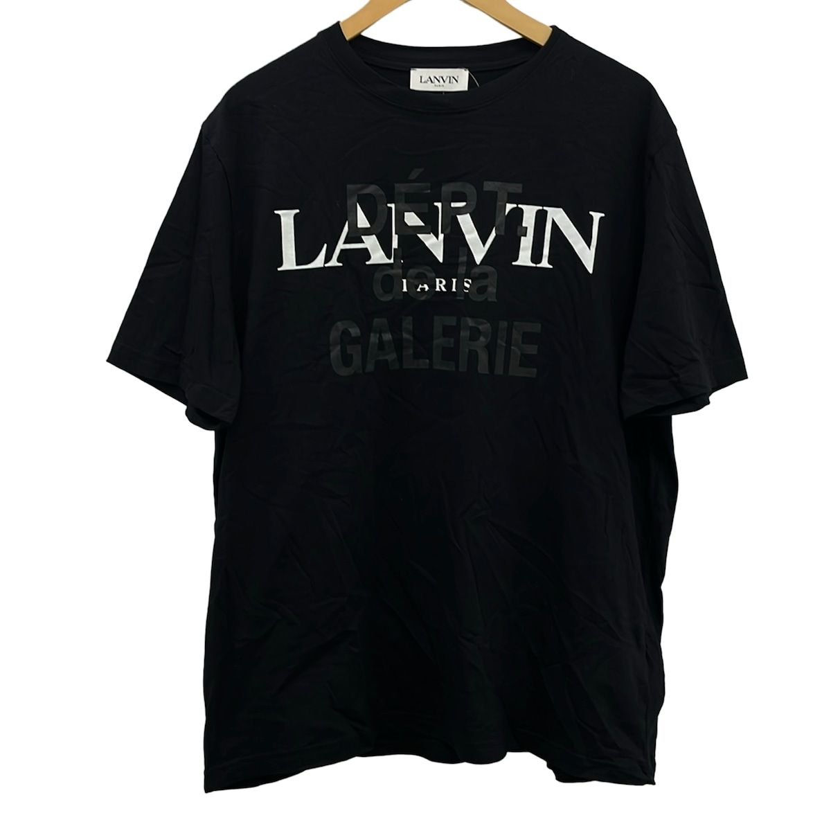 LANVIN(ランバン) 半袖Tシャツ サイズ2XL 2XL メンズ美品 - 黒×白 クルーネック