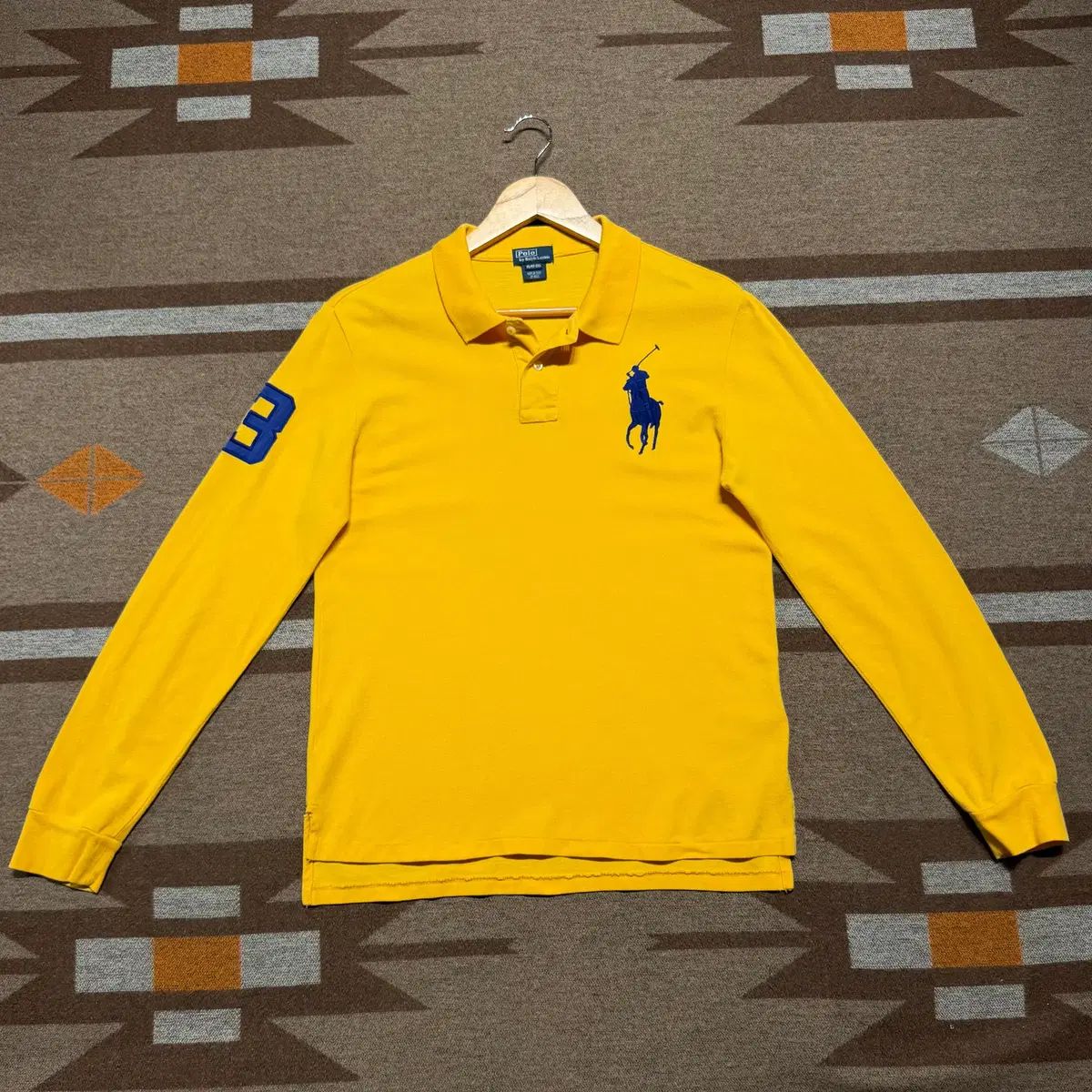 POLO RALPH LAUREN ビックポニー 長袖 カラーTシャツ Mサイズ チーフキープ イエロー