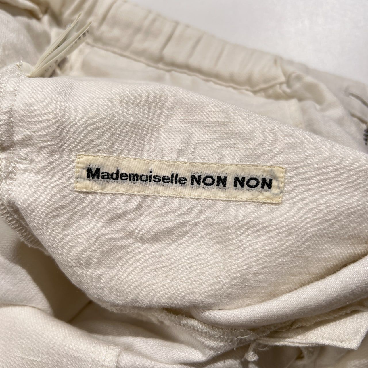 Mademoiselle NON NON マドモアゼルノンノン ロゴ入り コットン リネン
