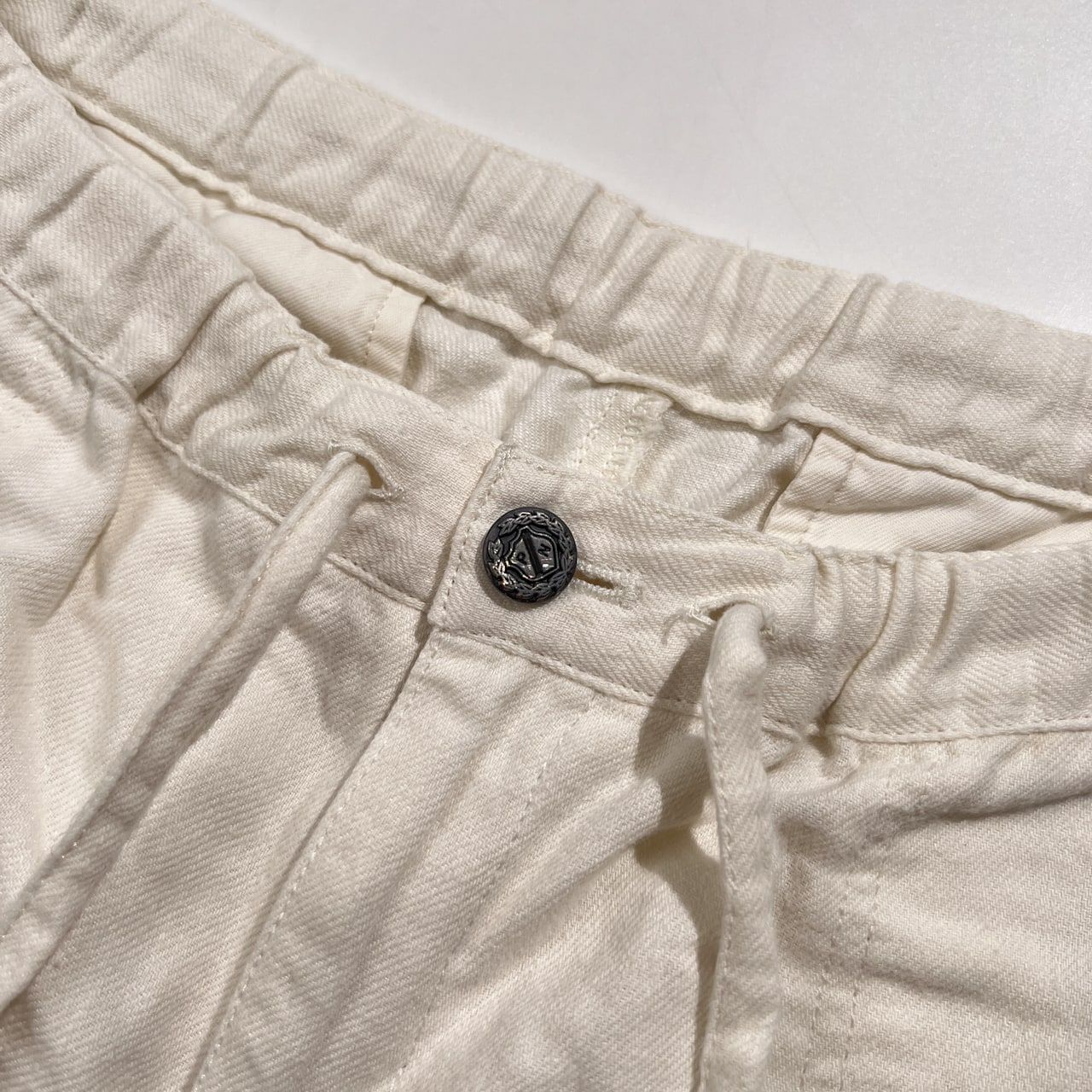 【未使用品】Mademoiselle NON NON パンツ Mademoiselle NON NON マドモアゼルノンノン ロゴ入り コットン リネン