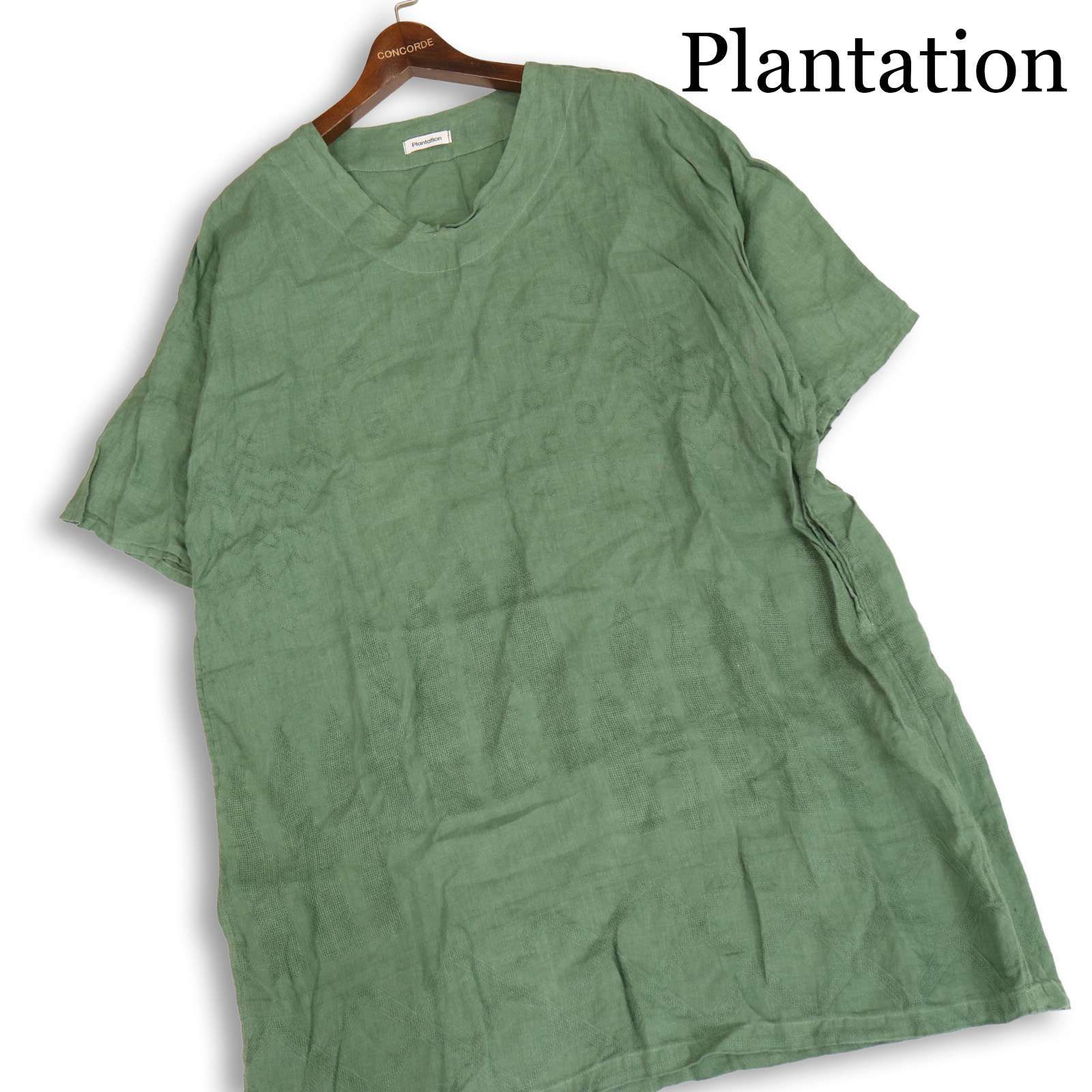Plantation プランテーション 春夏 麻100%♪ 半袖 ビッグシルエット