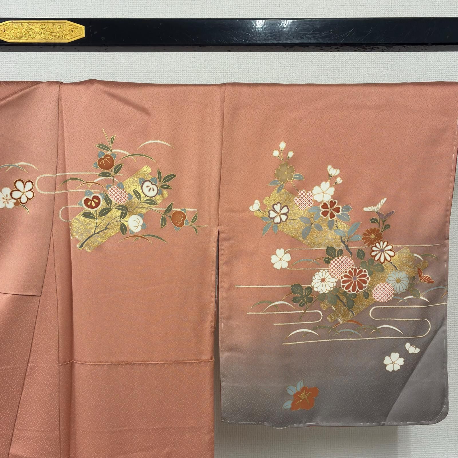 付け下げ 正絹 紋なし 美しい染めの花 袷 着物 MK-9648 - メルカリ