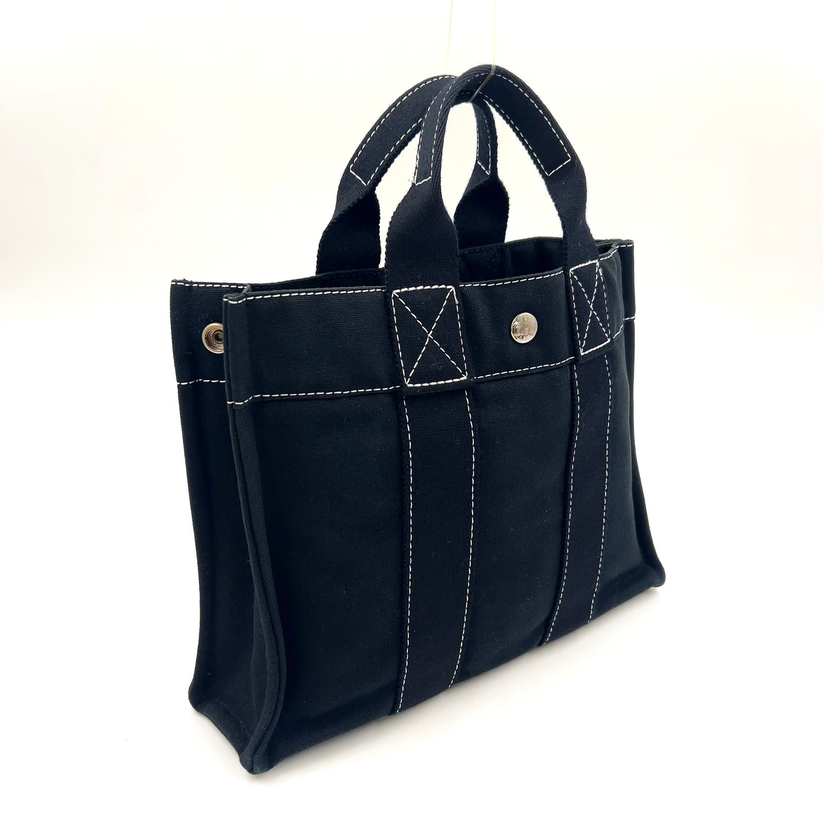 新着】HERMES ドーヴィルPM キャンバス ブラック トートバッグ
