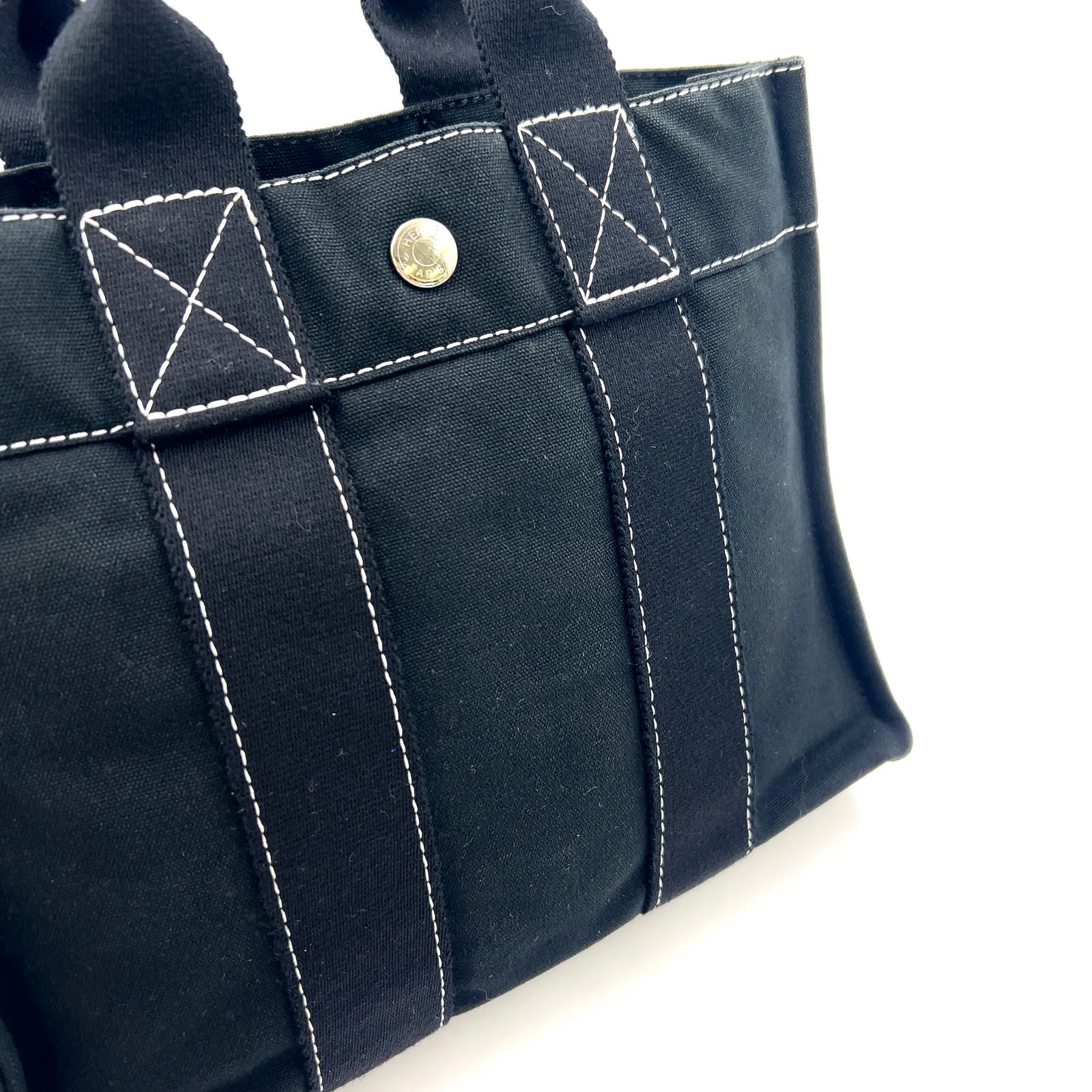 新着】HERMES ドーヴィルPM キャンバス ブラック トートバッグ