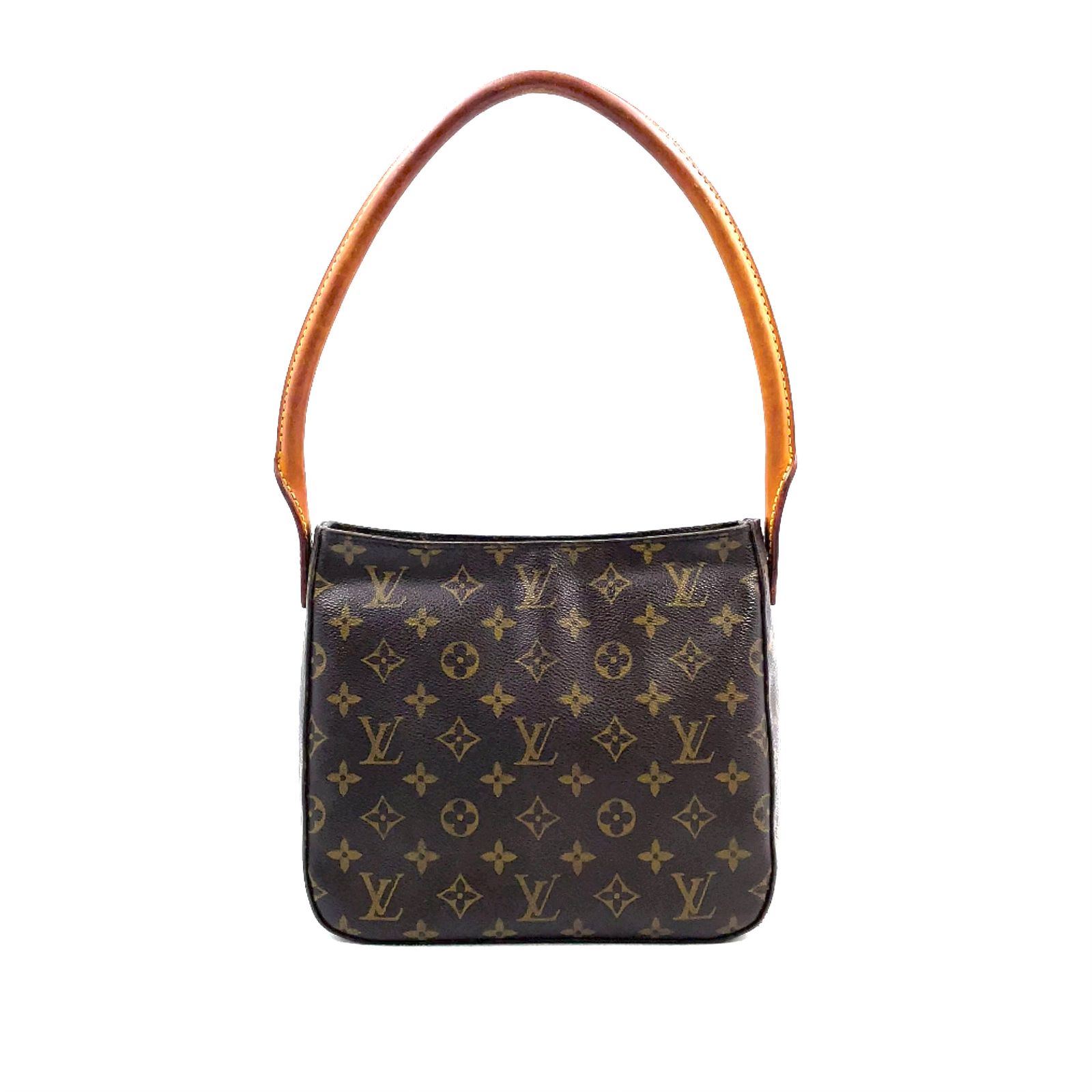 【新着】LOUIS VUITTON ルーピングMM モノグラム モノグラム レザー、PVC ブラウン、ライトブラウン ハンドバッグ ゴールド M51146