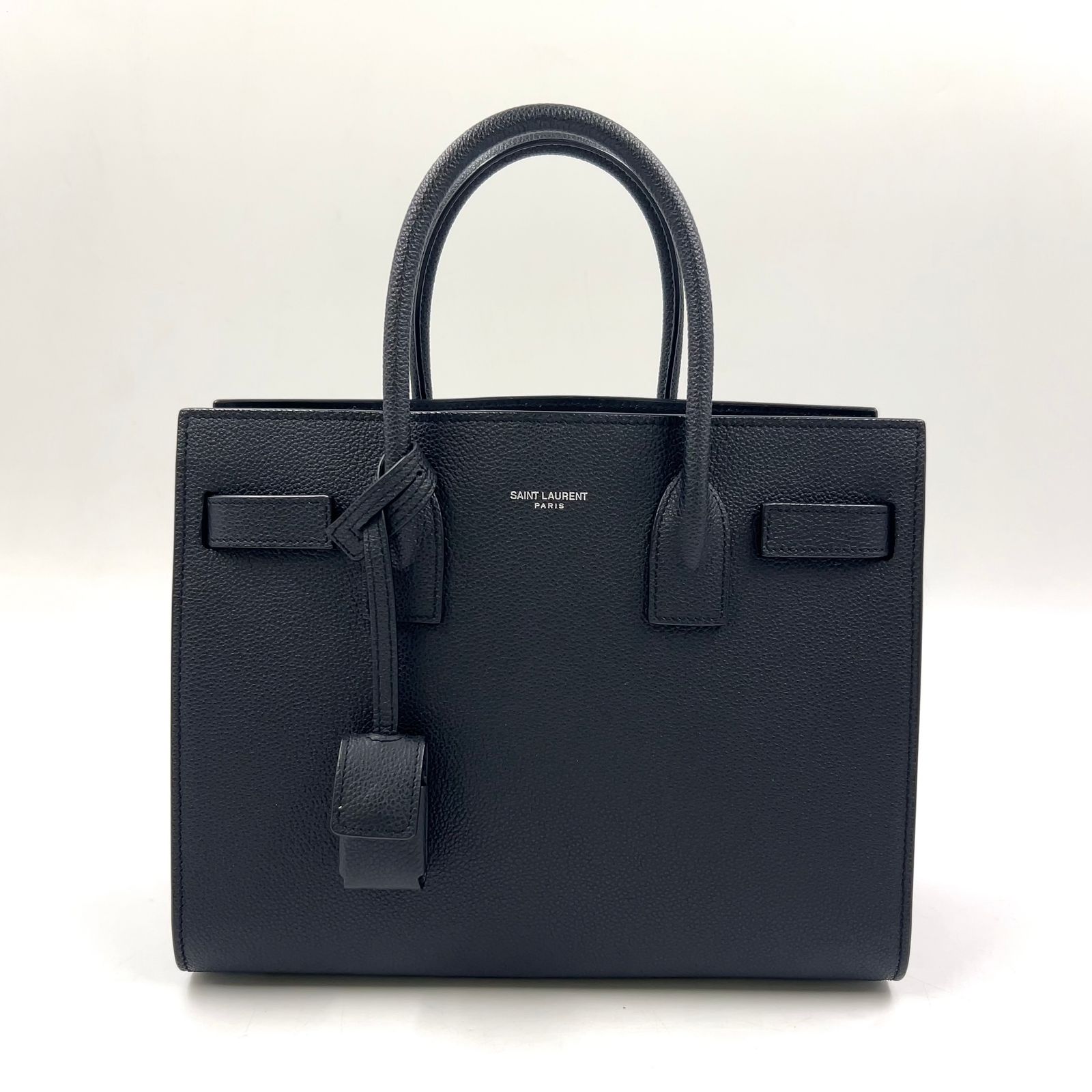 【新着】SAINT LAURENT PARIS サック・ド・ジュール ベイビー ショルダーバッグ レザー ブラック ハンドバッグ シルバー